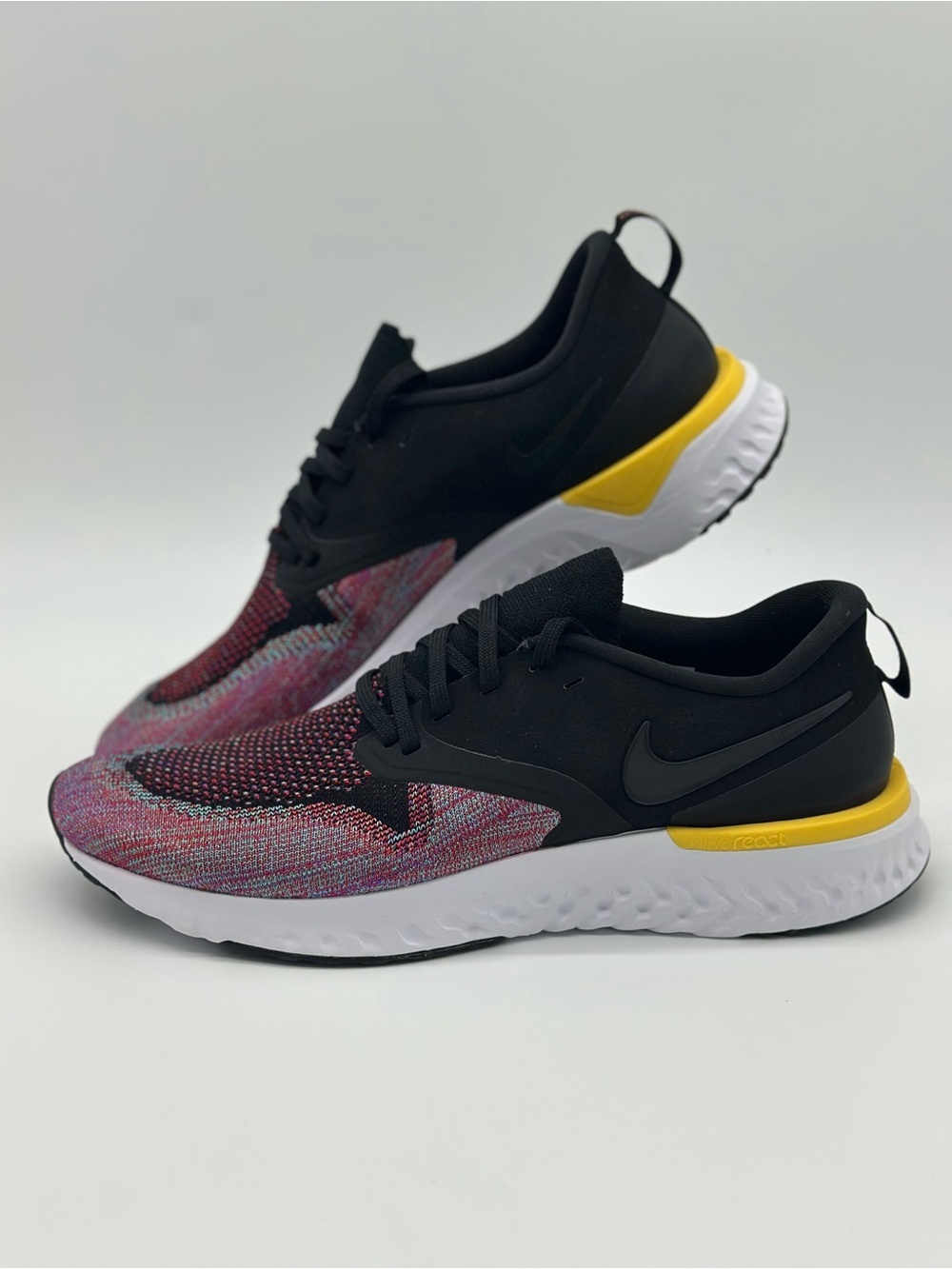 Nike Men’s Black, Pink & Yellow Flyknit Sneakers